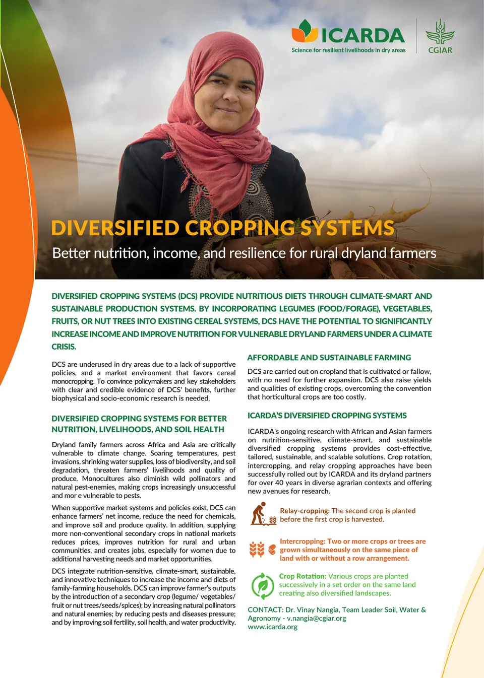 Brochure Design – ICARDA — ICARDA's Diversified Cropping Systems Printing Version, page 1