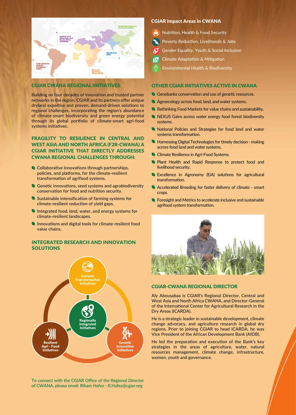 Brochure Design – ICARDA — COP27 CWANA One Pager 2022 NA Printing Version, page 2