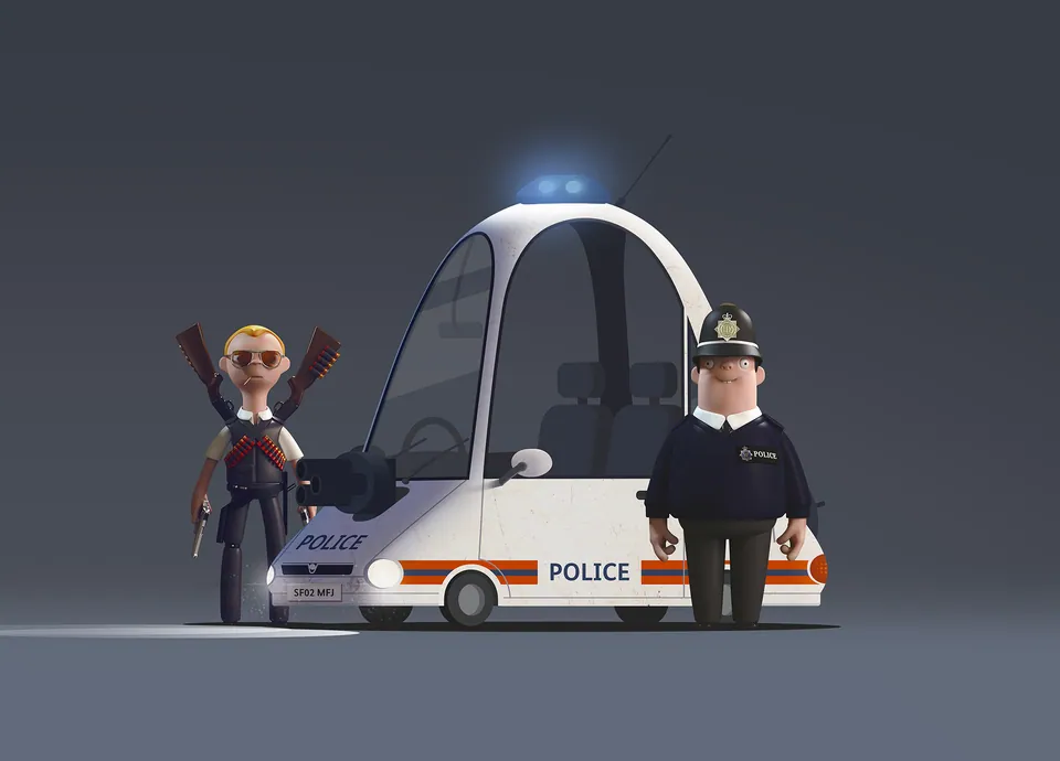 Concept Art – Vehicle Design — Police Vehicle Design Shaded